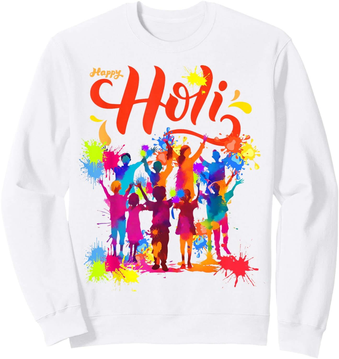 Happy Holi Festival Outfit India Hindu Men Kids Sweatshirt - Sweatshirt | White