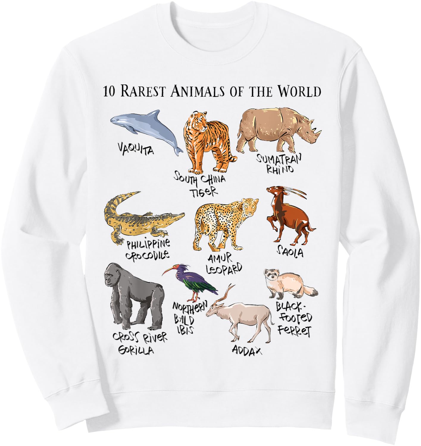 Wild Animals Educational Design for Kids, Teens and Youth Sweatshirt - Sweatshirt | White