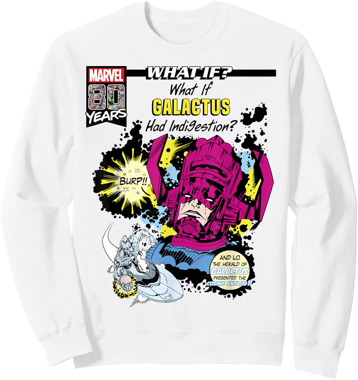 Marvel What If Galactus Had Indigestion Comic Cover Small Sweatshirt - Sweatshirt | White
