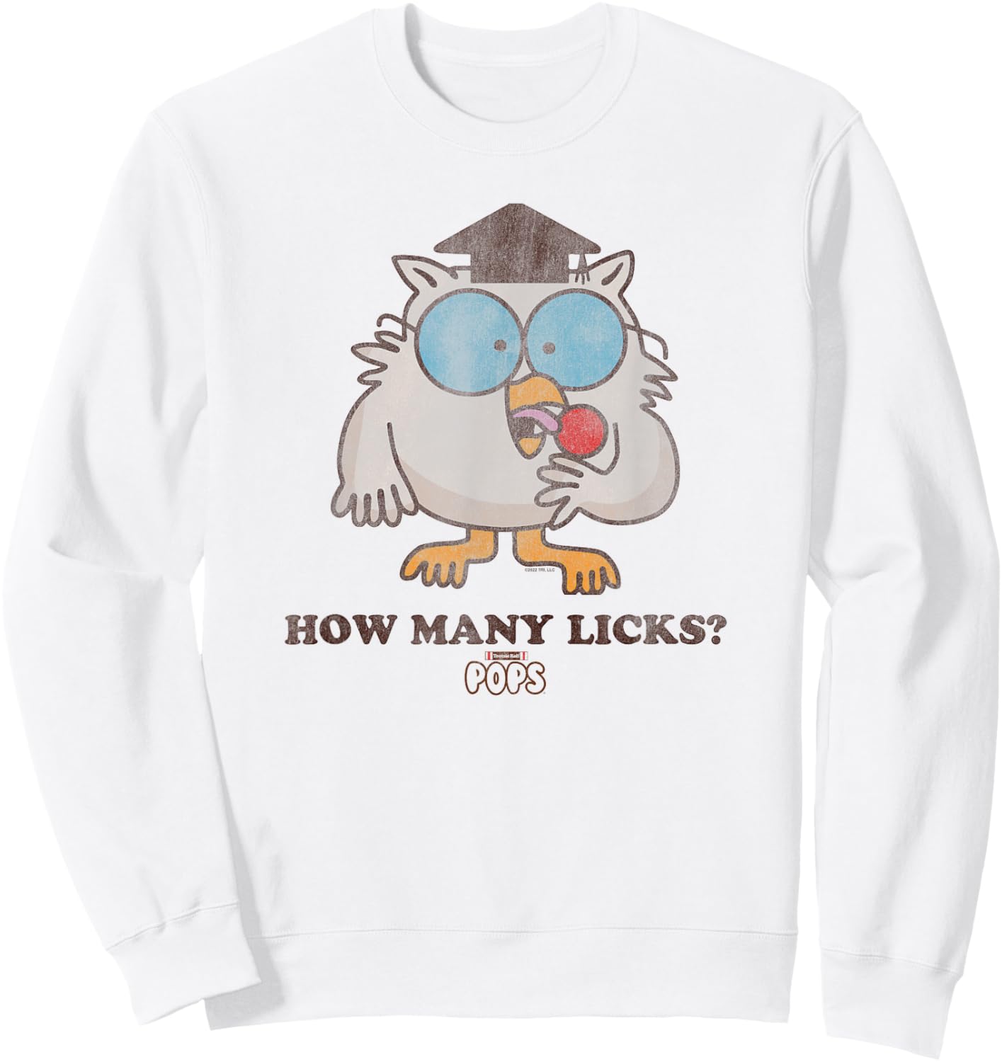 Tootsie Roll Pop Owl How Many Licks? Sweatshirt - Sweatshirt | White
