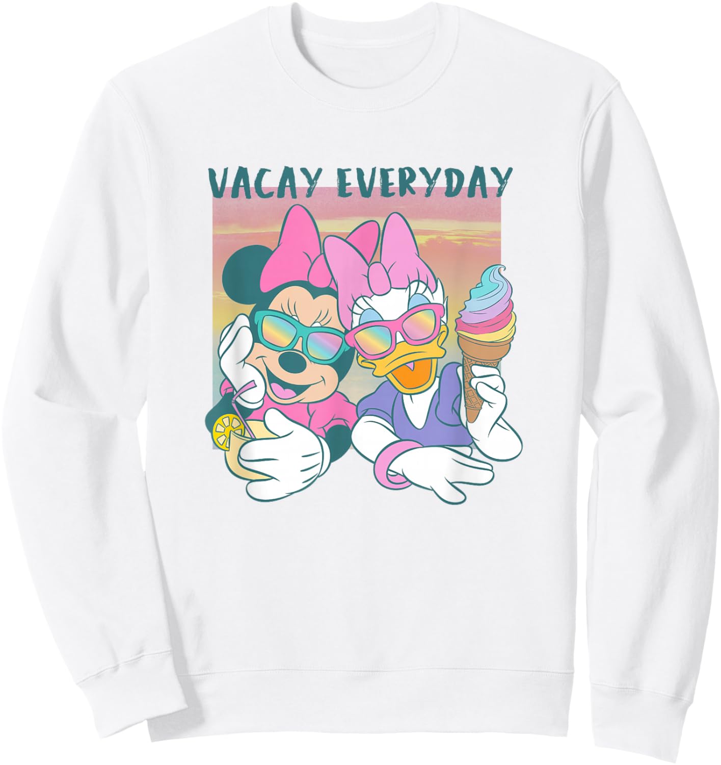 Disney Mickey and Friends Minnie & Daisy Vacay Everyday Sweatshirt - Sweatshirt | White