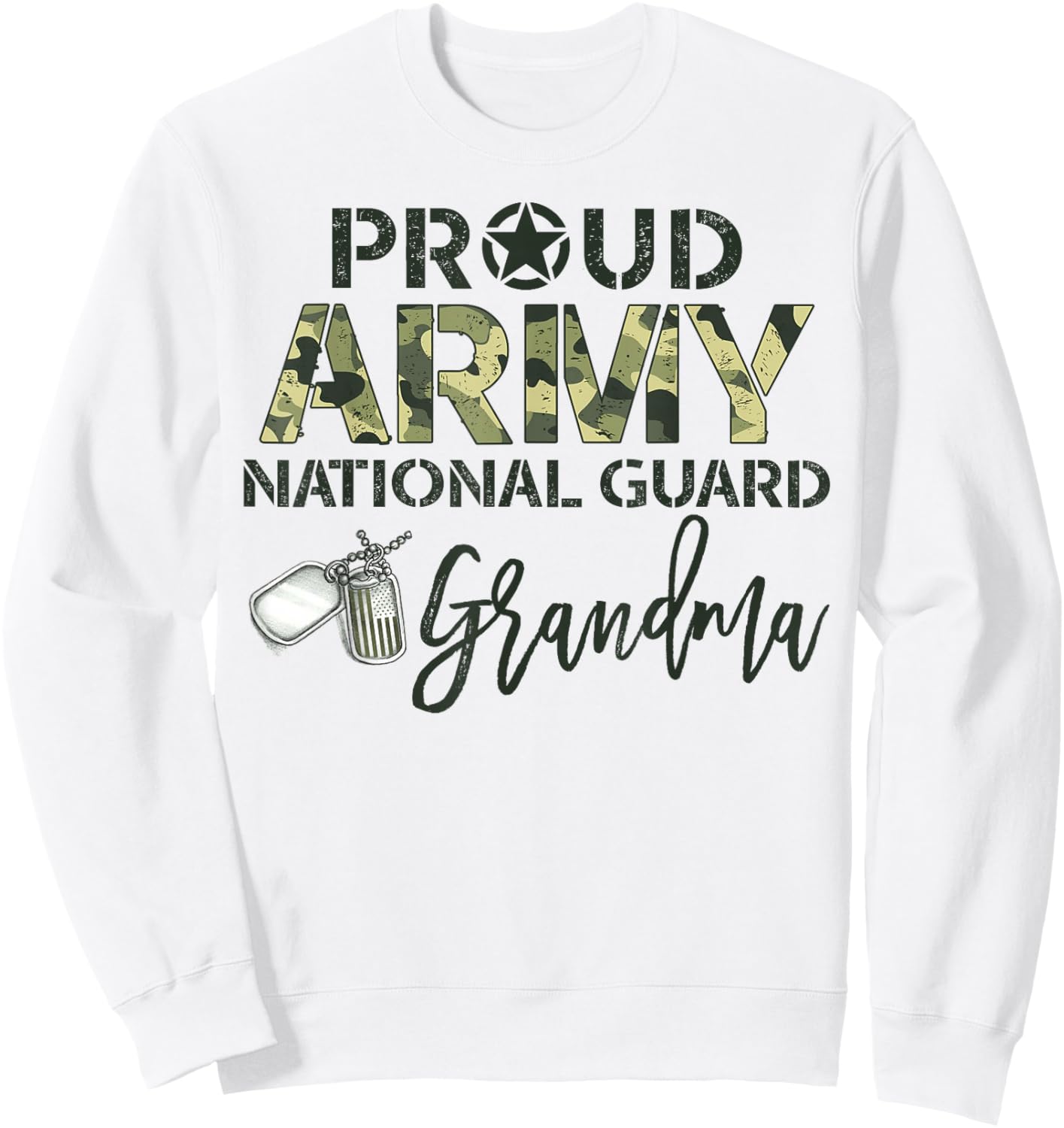 Proud Army National Guard Grandma Military Family Matching Sweatshirt - Sweatshirt | White