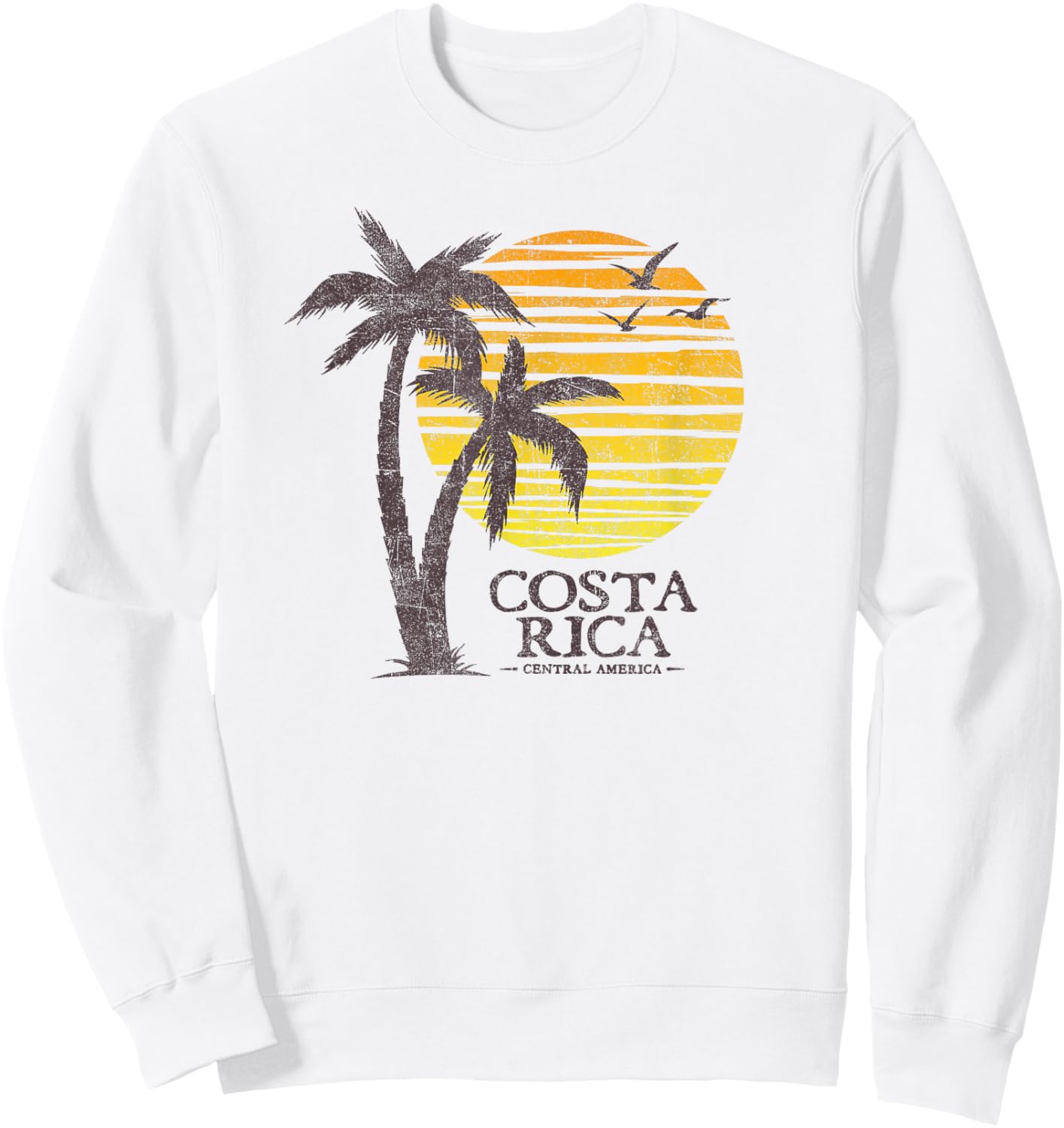 Vintage Costa Rica Souvenir Beach Sunset Retro Sweatshirt - Sweatshirt | White