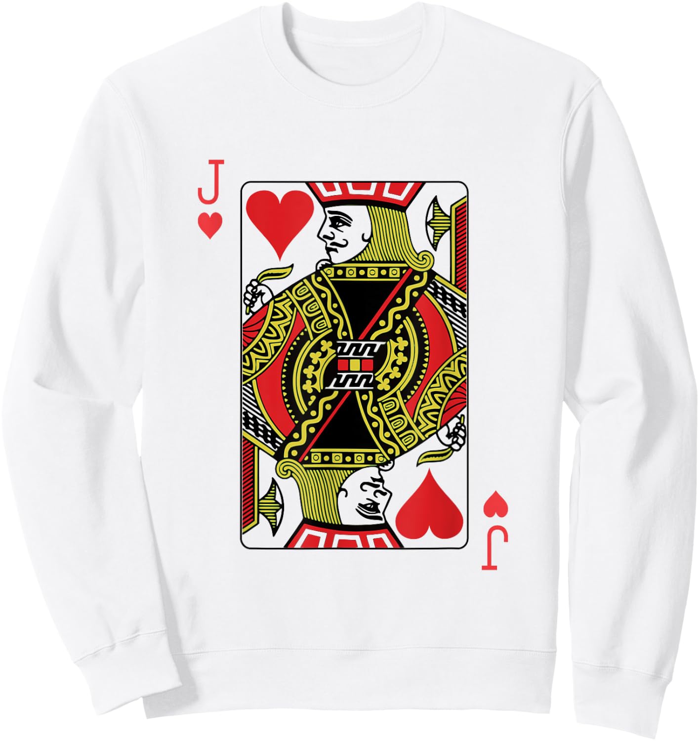 Jack of Hearts Playing Card Poker Sweatshirt - Sweatshirt | White