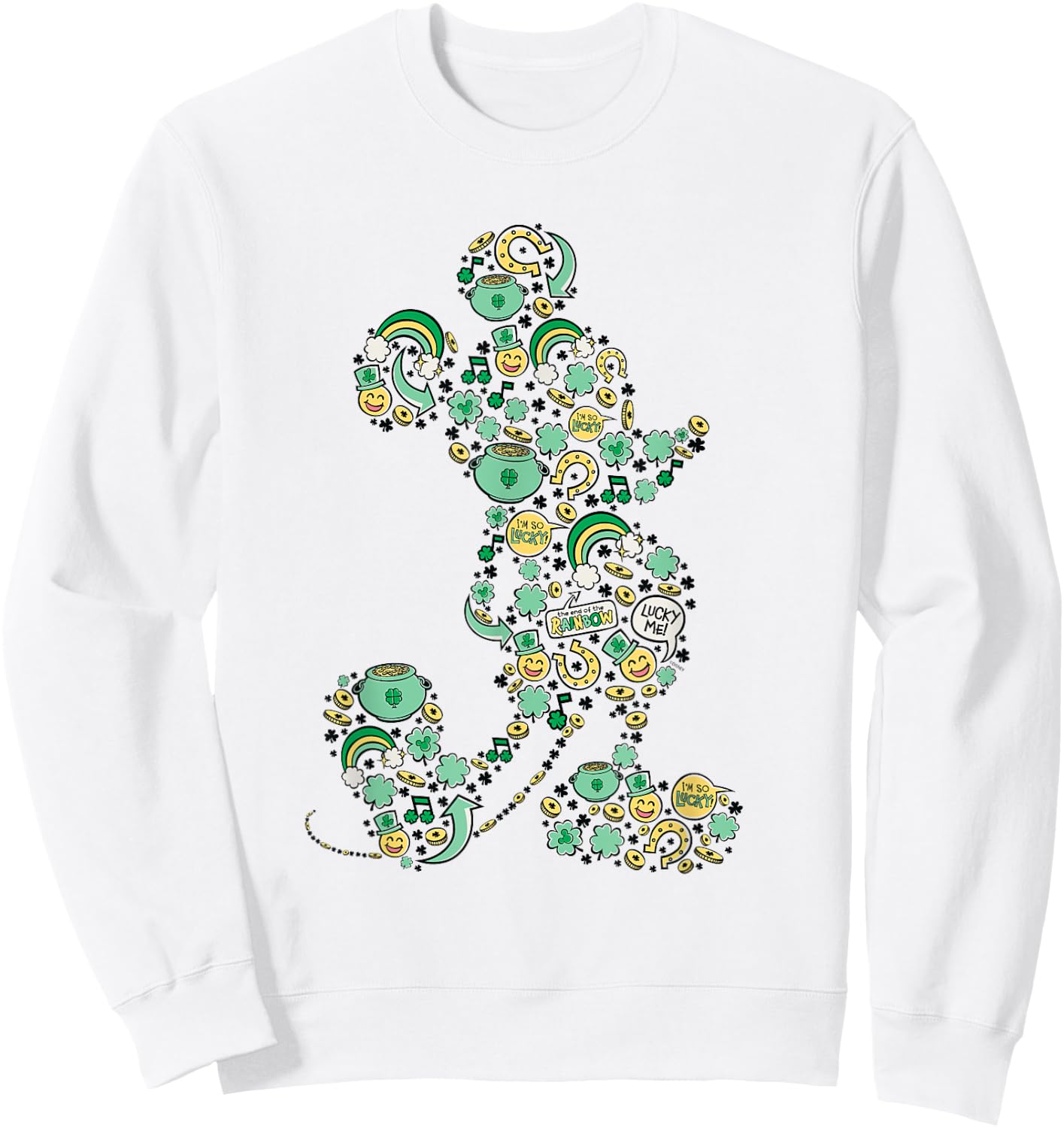 NEW Disney Mickey St. Patrick's Day Lucky Icons Silhouette Sweatshirt - Sweatshirt | White