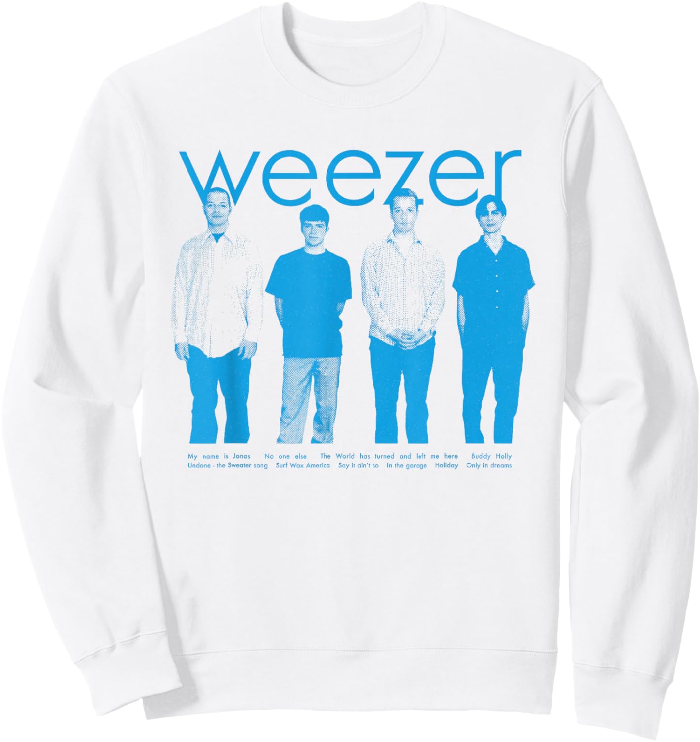 Weezer - Blue Album Anniversary Tracklist Sweatshirt - Sweatshirt | White