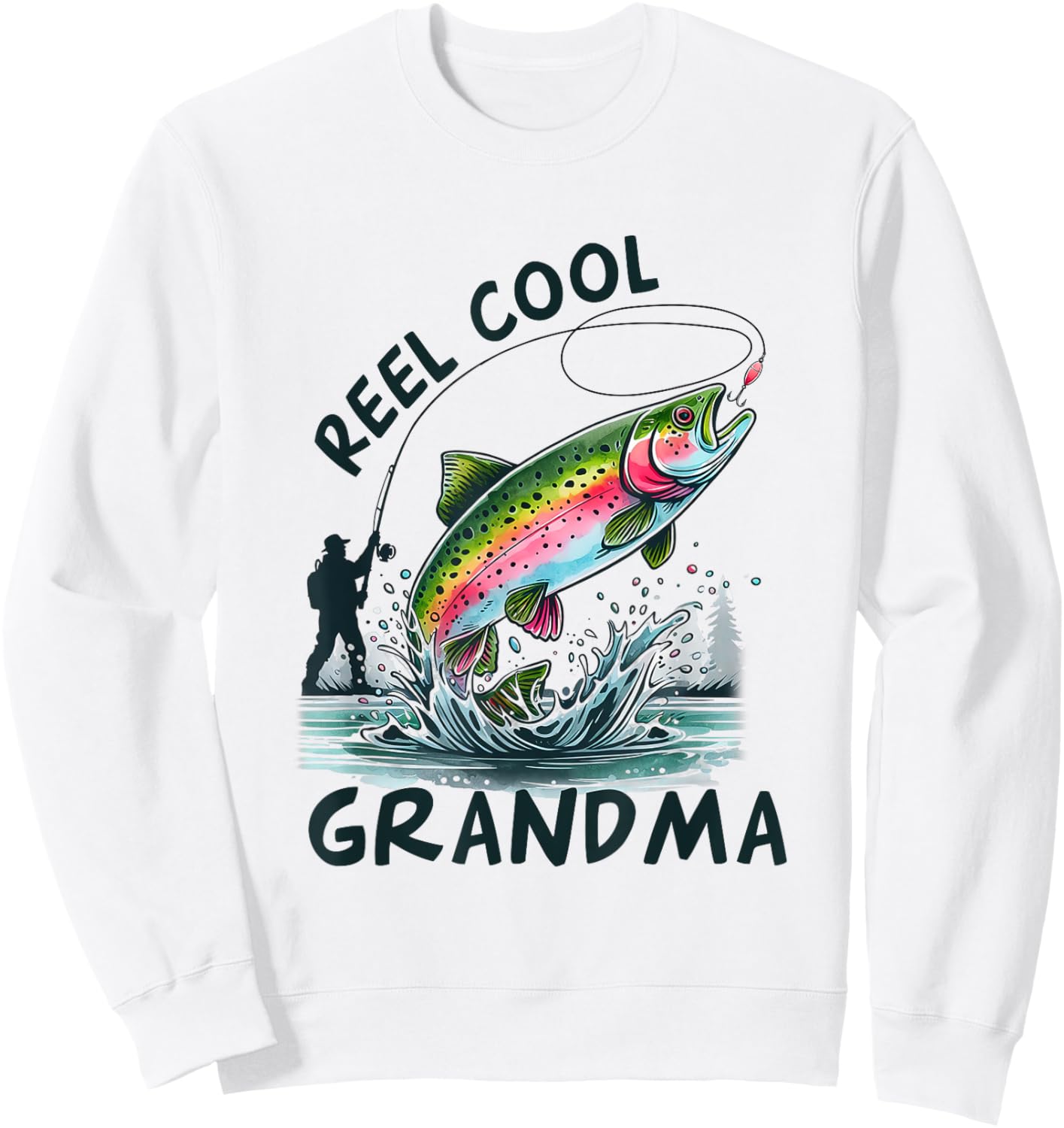 Reel Cool Grandma Birthday Party Fishing Matching Family Sweatshirt - Sweatshirt | White