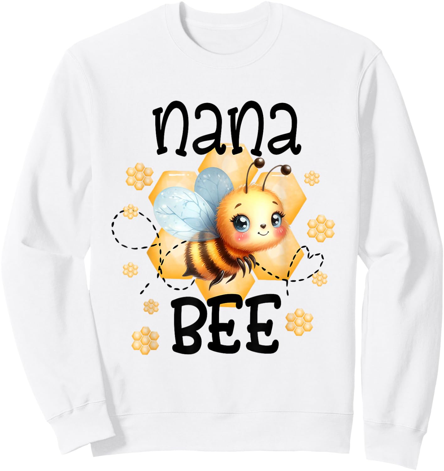 NANA of the Bee Day Girl Boy Birthday Party Theme Outfit Sweatshirt - Sweatshirt | White