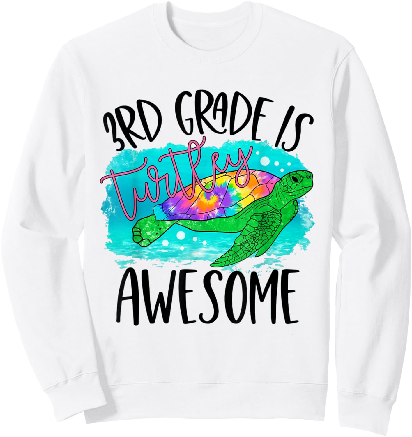 3rd Grade is Turtley Awesome Back To School Boys Girls Kids Sweatshirt - Sweatshirt | White