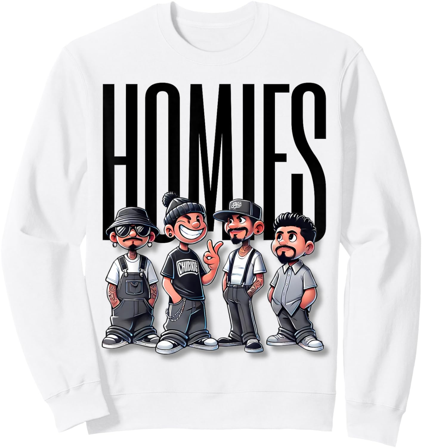 Cool Urban Cholo Vato Chicano Latino Mexican Pride Homies Sweatshirt - Sweatshirt | White