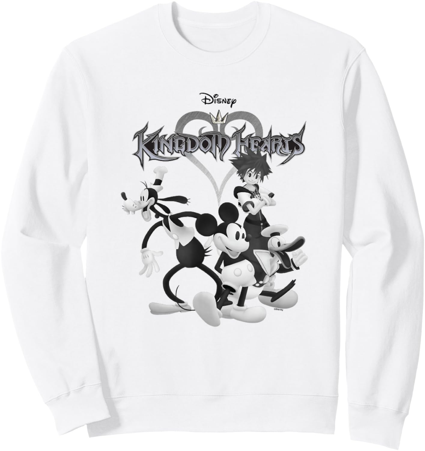 Kingdom Hearts Steamboat Heroes Black and White Sweatshirt - Sweatshirt | White
