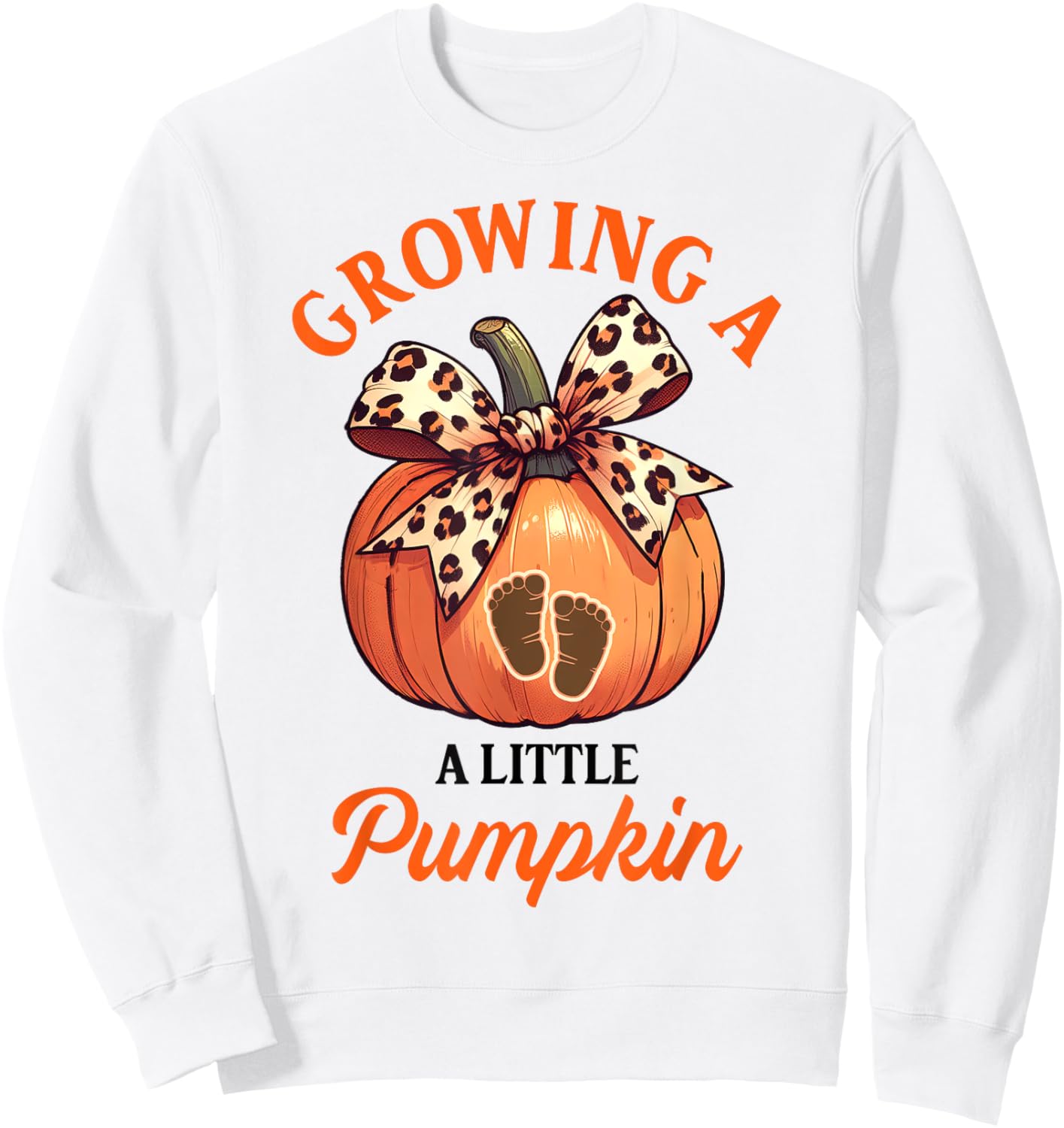 Fall Lover Fall Vibes Mommy To Be Outfit Pregnancy Thanksgiving Growing Little A Pumpkin Sweatshirt - Sweatshirt | White