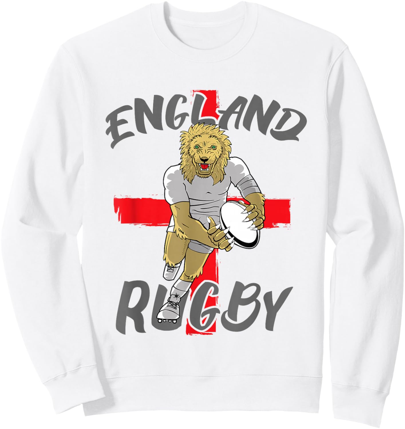Rugby Fans Gifts: English Rugby England 6 Nations Lion Sweatshirt - Sweatshirt | White
