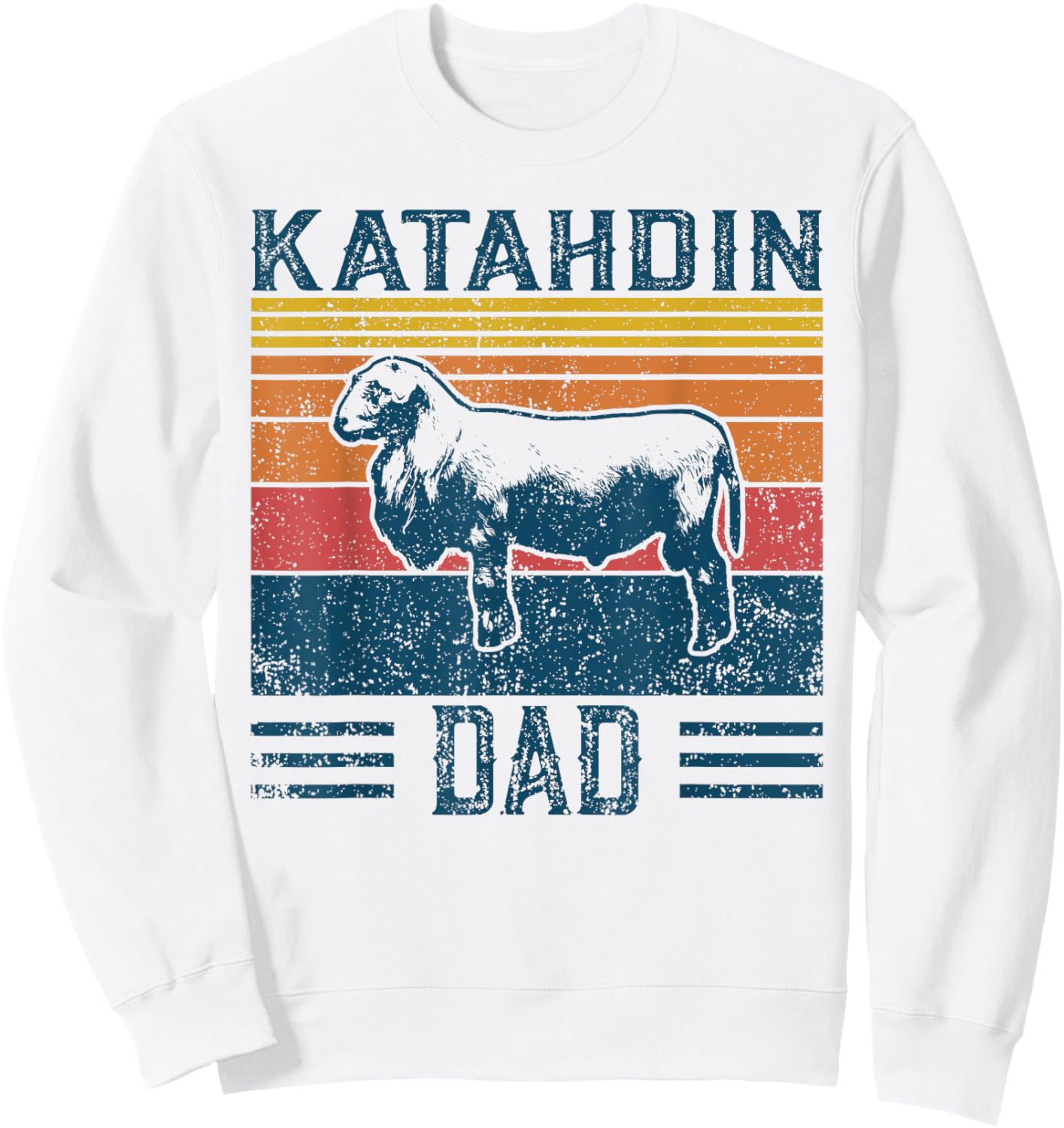 Best Sheep Dad Men - Vintage Katahdin Sheep Sweatshirt - Sweatshirt | White