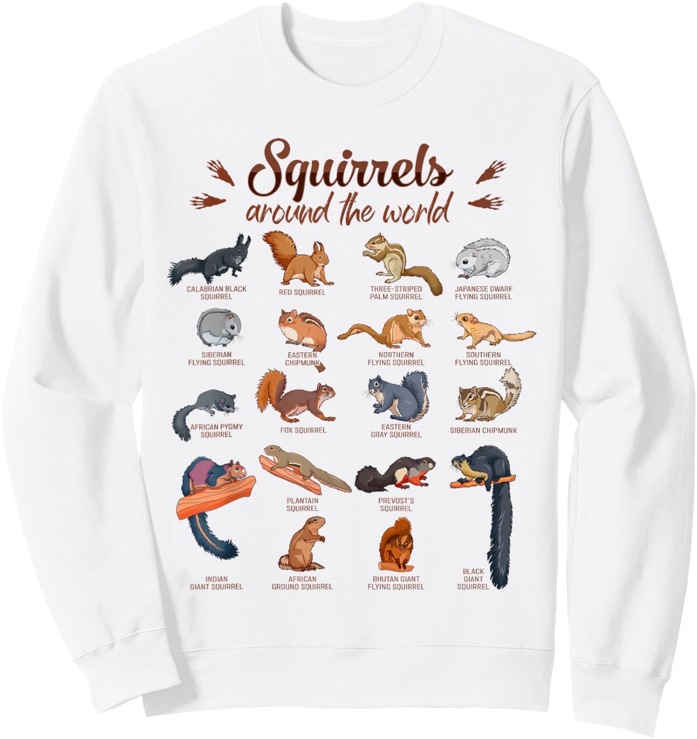 Squirrels Around the World - Squirrel Sweatshirt - Sweatshirt | White
