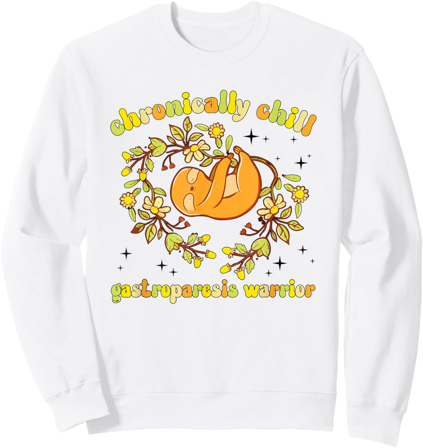 Groovy Gastroparesis Warrior Gastroparesis Awareness Month Sweatshirt - Sweatshirt | White
