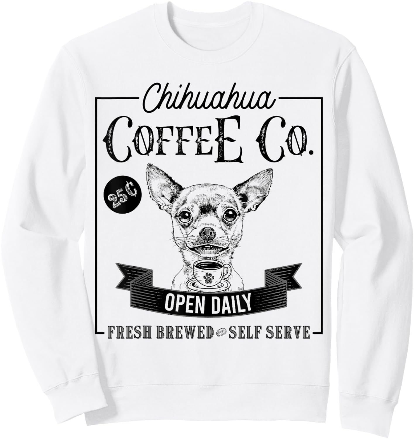 Retro Chihuahua Coffee Funny Dog Mom Coffee Lover Men Women Kids Sweatshirt - Sweatshirt | White