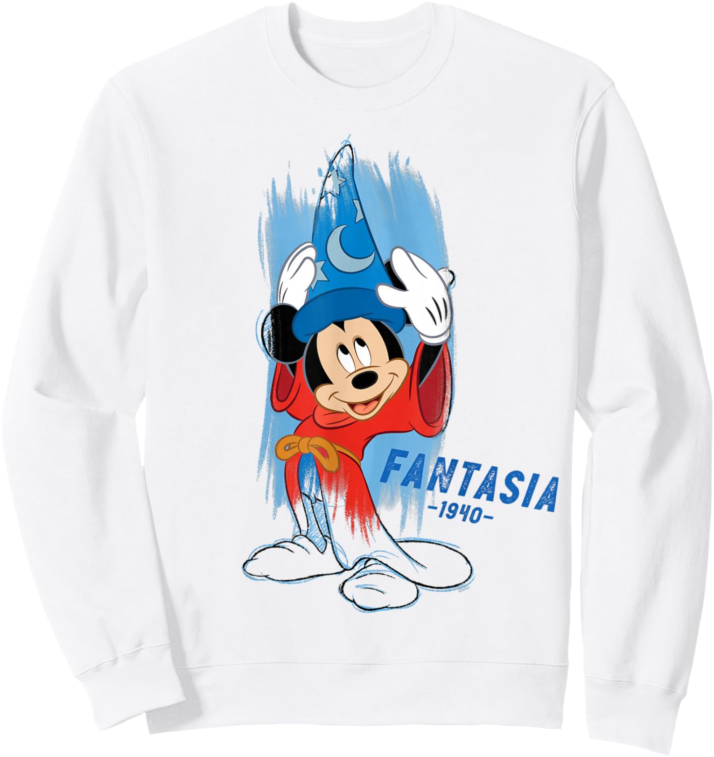 Disney Ink and Paint Sorcerer Mickey Mouse in Fantasia 1940 , Black, S Sweatshirt - Sweatshirt | White