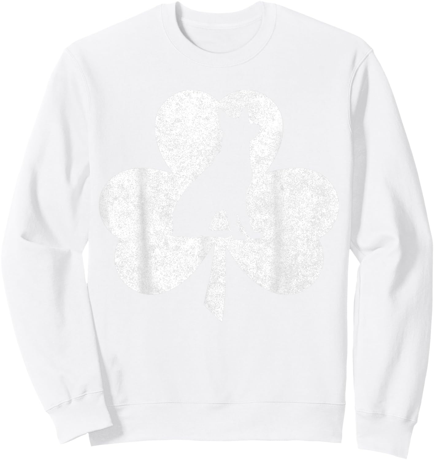 Saint Patricks Day Funny German Shepherd Irish Clover Sweatshirt - Sweatshirt | White