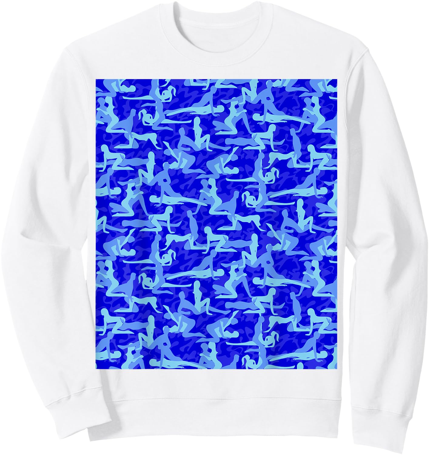 Kamasutra Camouflage (light and royal blue, blue) Sweatshirt - Sweatshirt | White