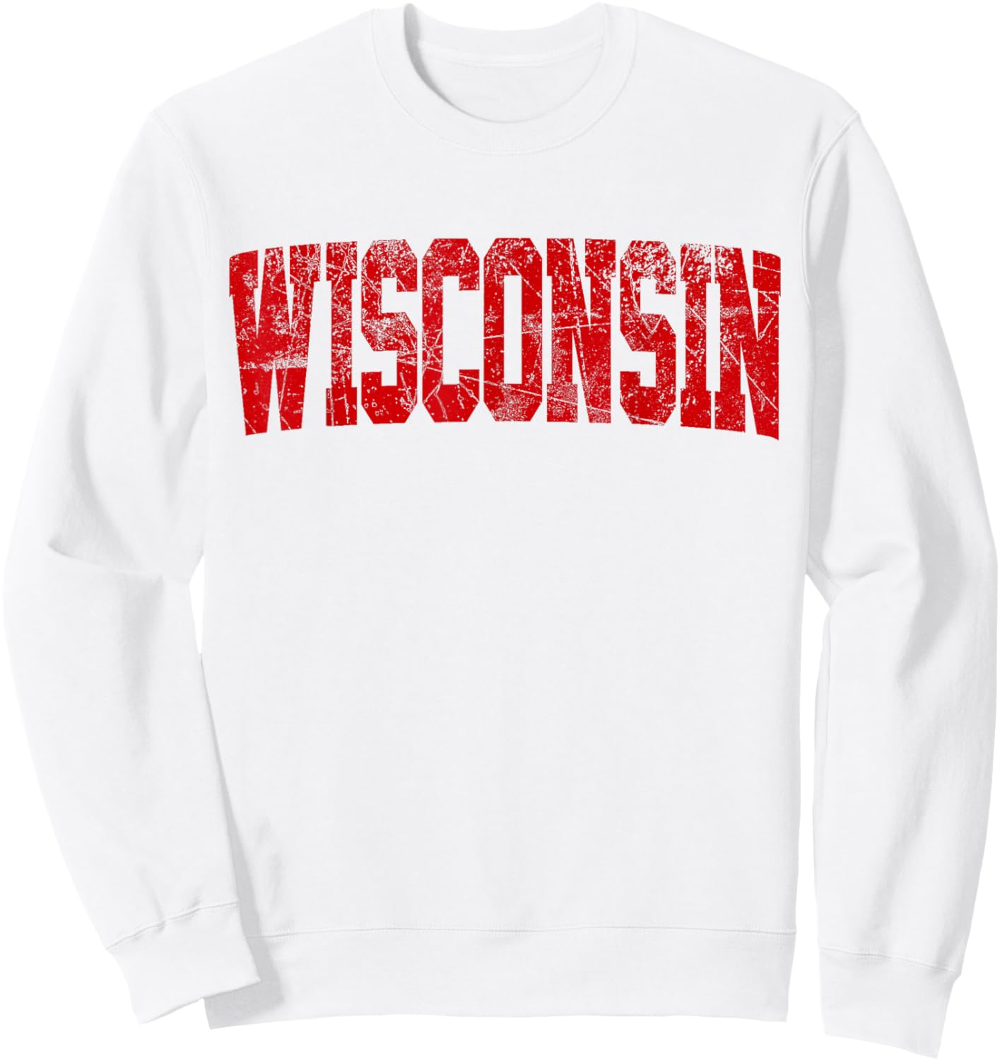 Vintage Wisconsin Wisconsin Red Retro Wisconsin Sweatshirt - Sweatshirt | White