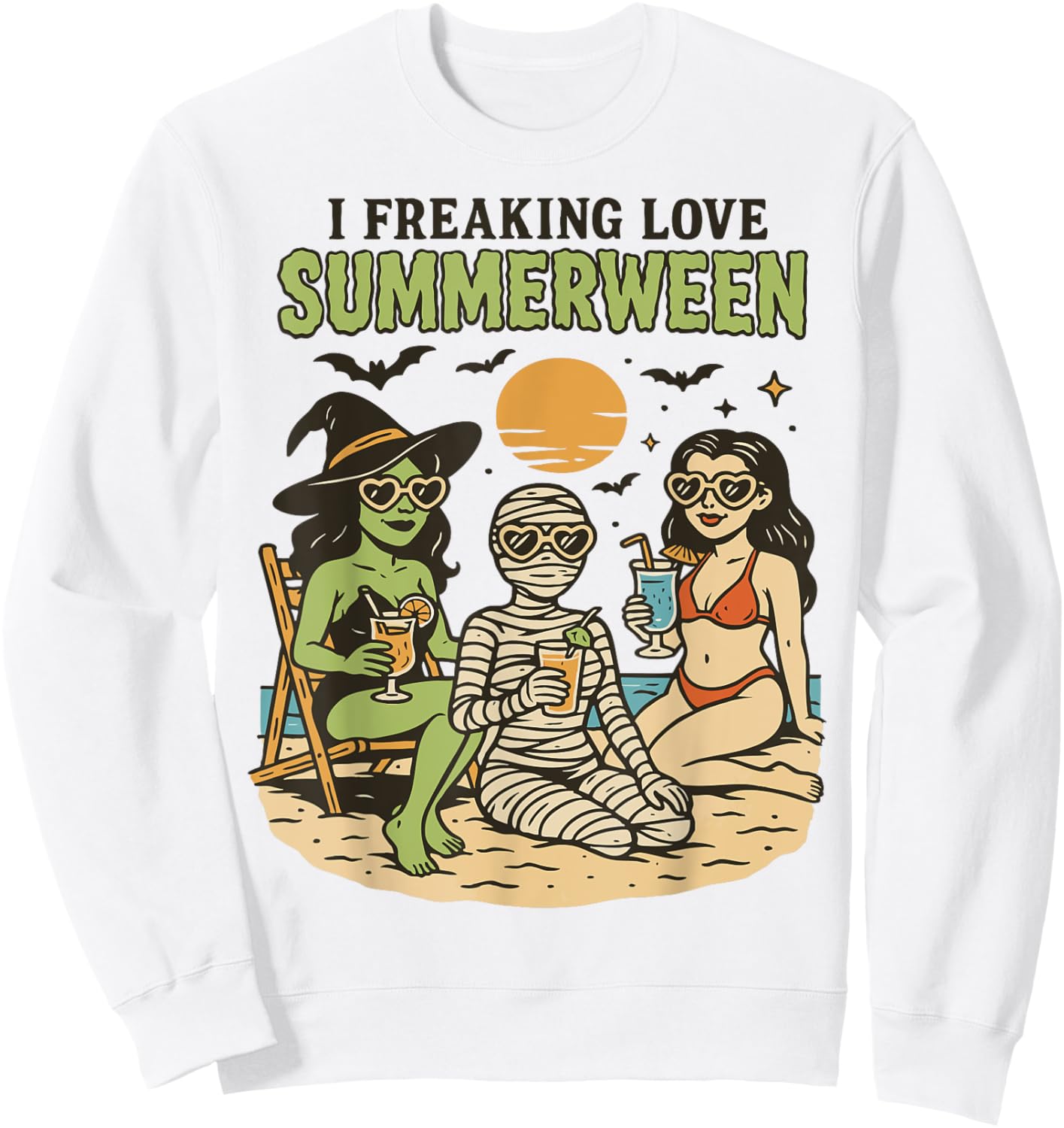 Summerween Spooky Summer Summerween Party Halloween Summer Sweatshirt - Sweatshirt | White