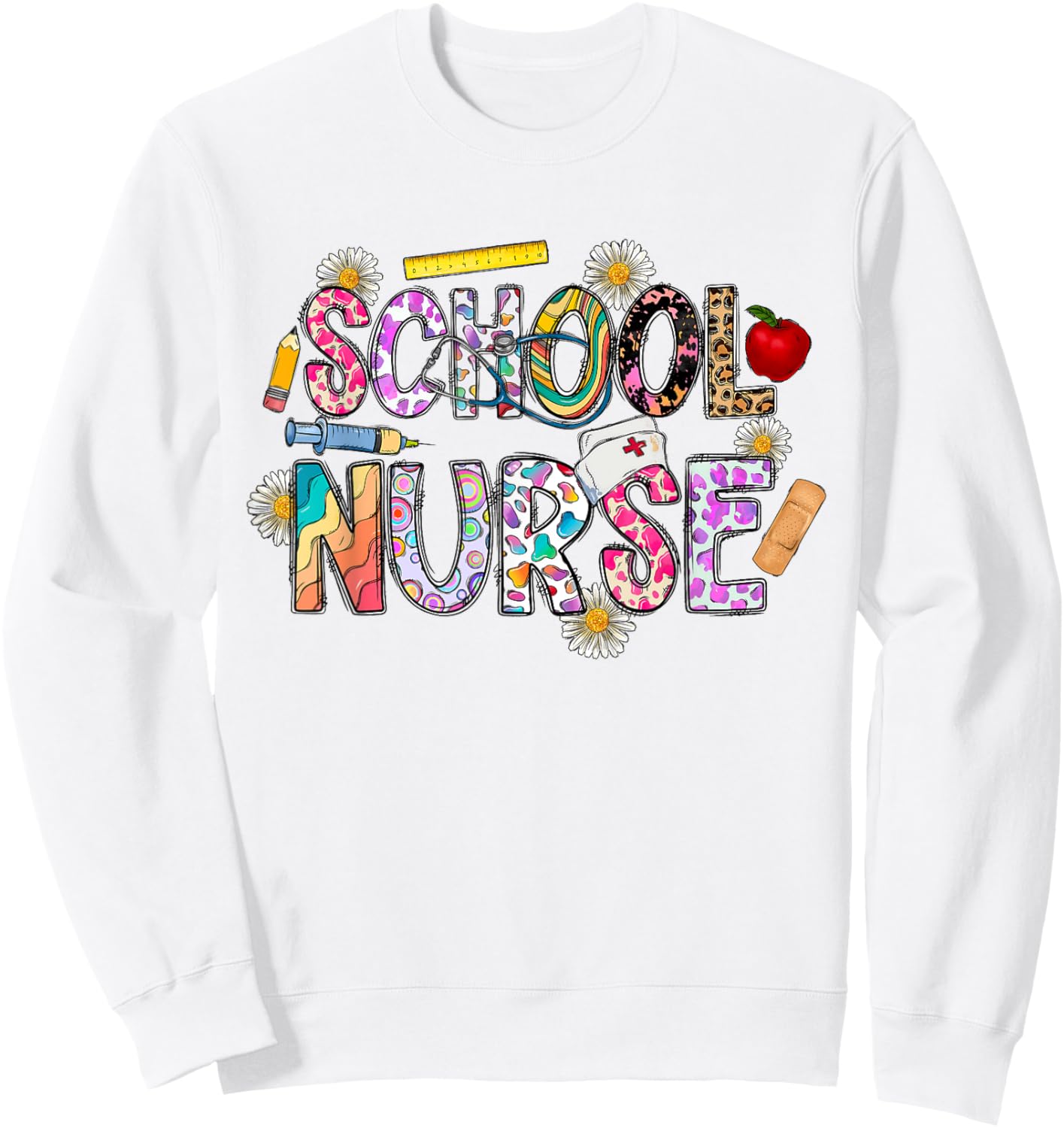 School Nurse Appreciation Nursing Nurse Day & Nurse Week Sweatshirt - Sweatshirt | White