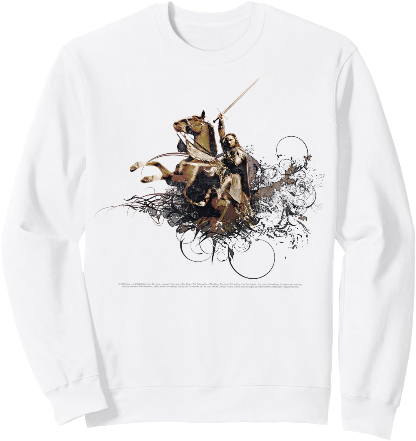 The Lord Of The Rings Aragorn Horse Portrait Sweatshirt - Sweatshirt | White