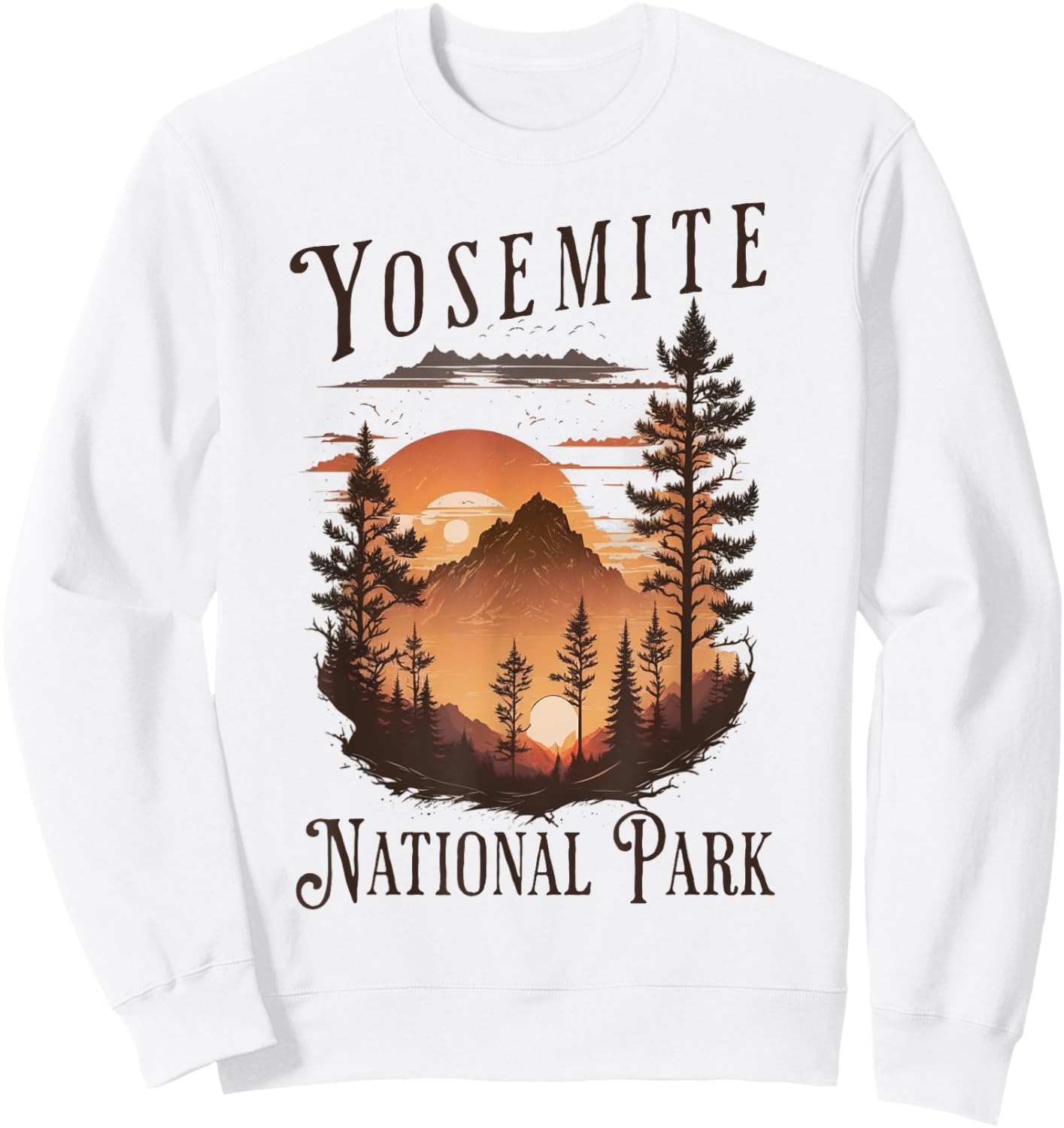 Yosemite National Park California USA Outdoor -Adults, -Kids Blue Short Sleeve Classic Fit Sweatshirt - Sweatshirt | White