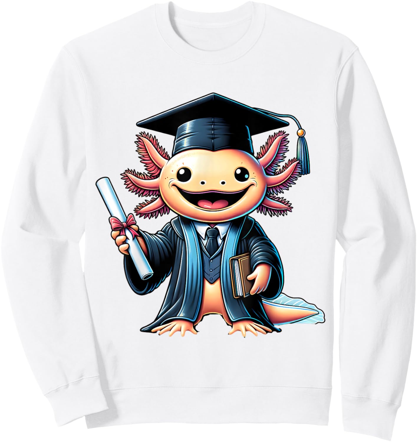 Axolotl Graduation Cute Kindergarten Elementary Girl Boy Sweatshirt - Sweatshirt | White