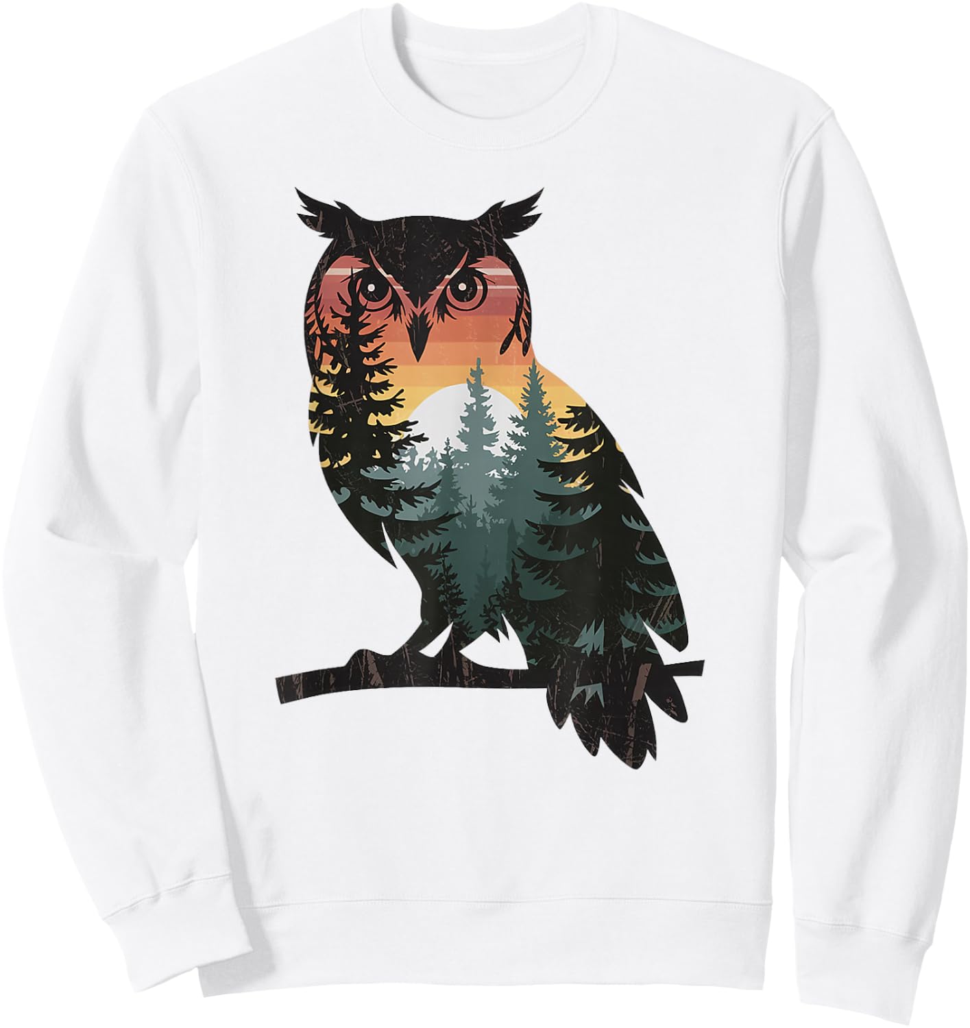 Owl Hunting Hiking Outdoor Camping Forest Men Women Owl Sweatshirt - Sweatshirt | White