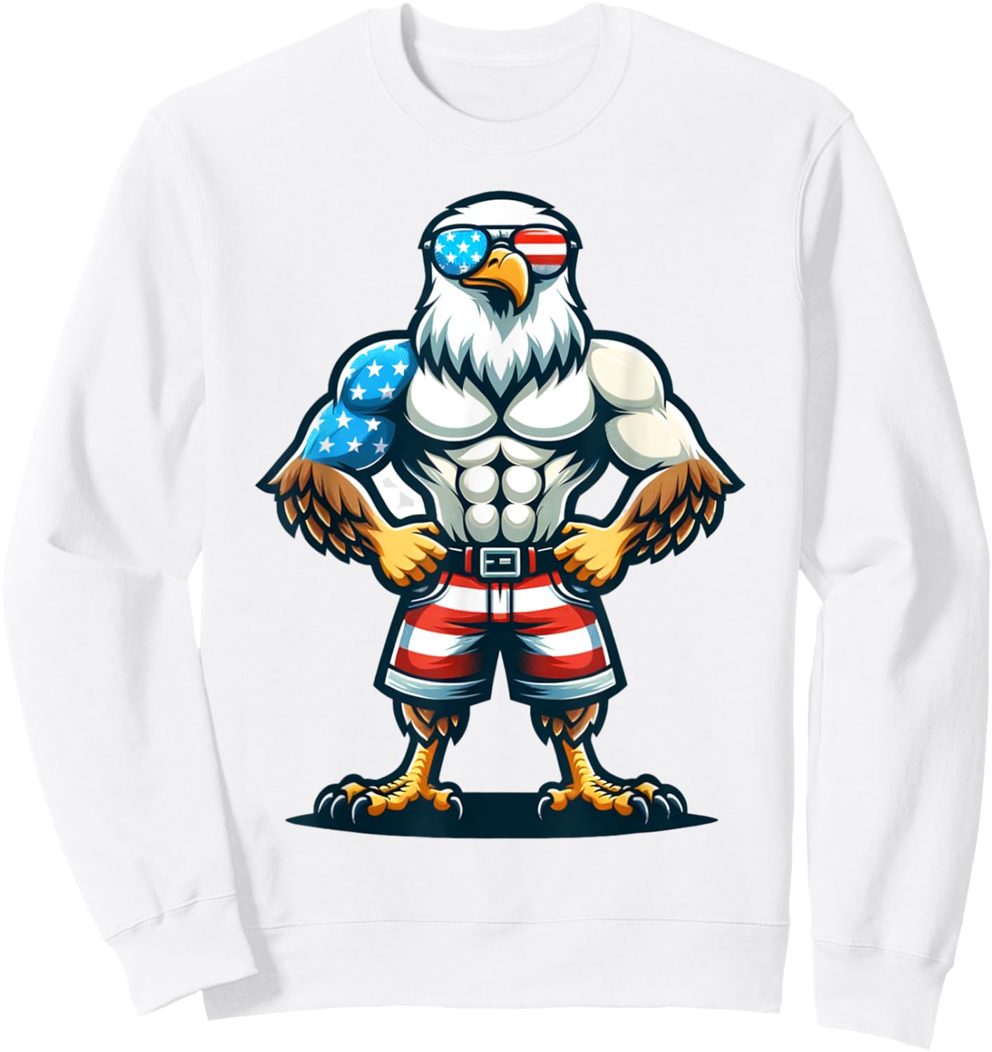 Patriotic Eagle Sweatshirt - Sweatshirt | White
