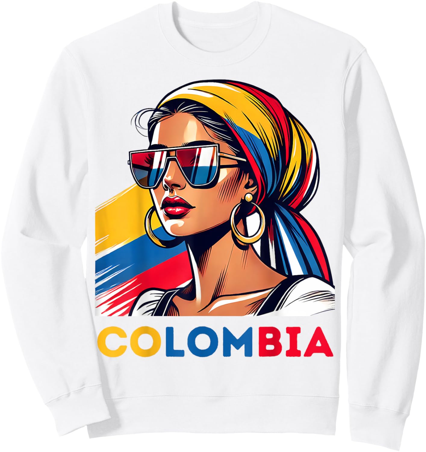 Colombians Souvenirs Products Woman Flag Roots Colombia Sweatshirt - Sweatshirt | White