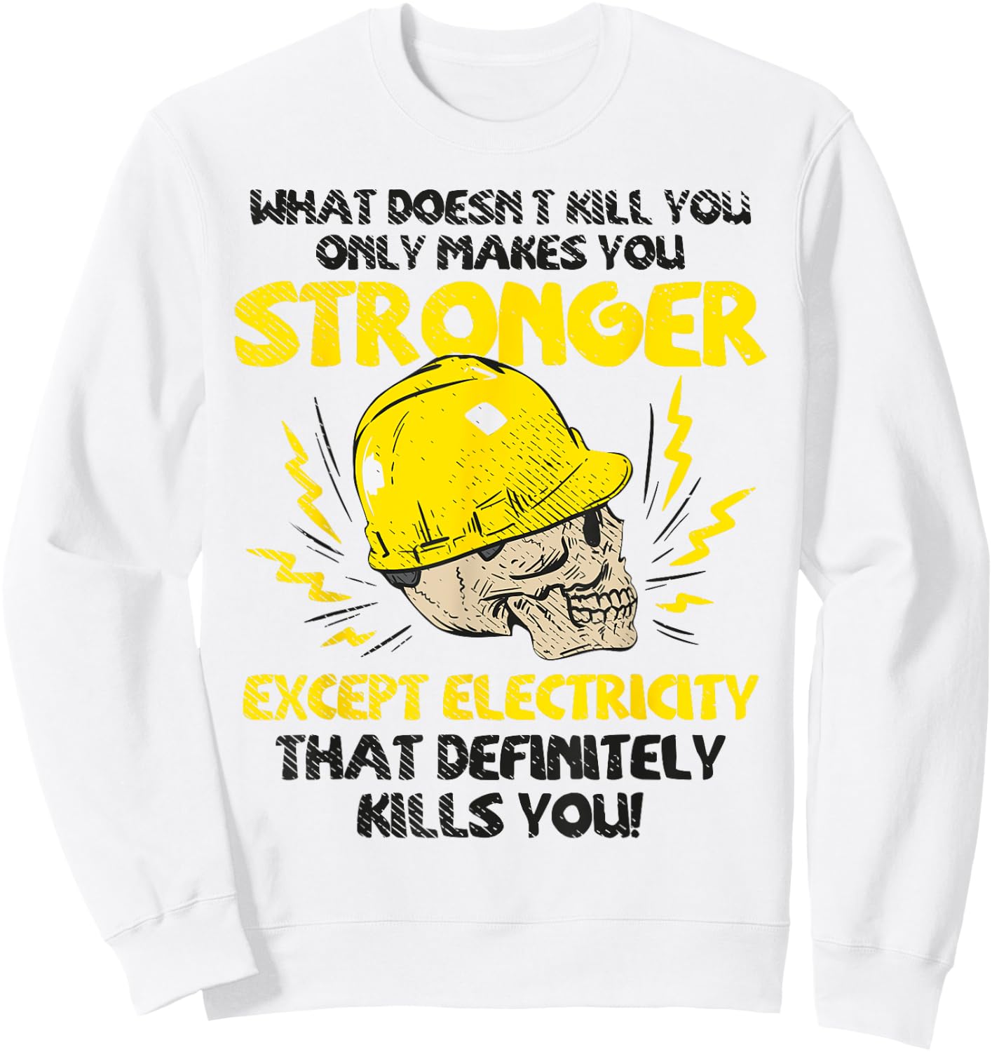 Electrician Electrical Worker Journeyman Wireman Scull Sweatshirt - Sweatshirt | White