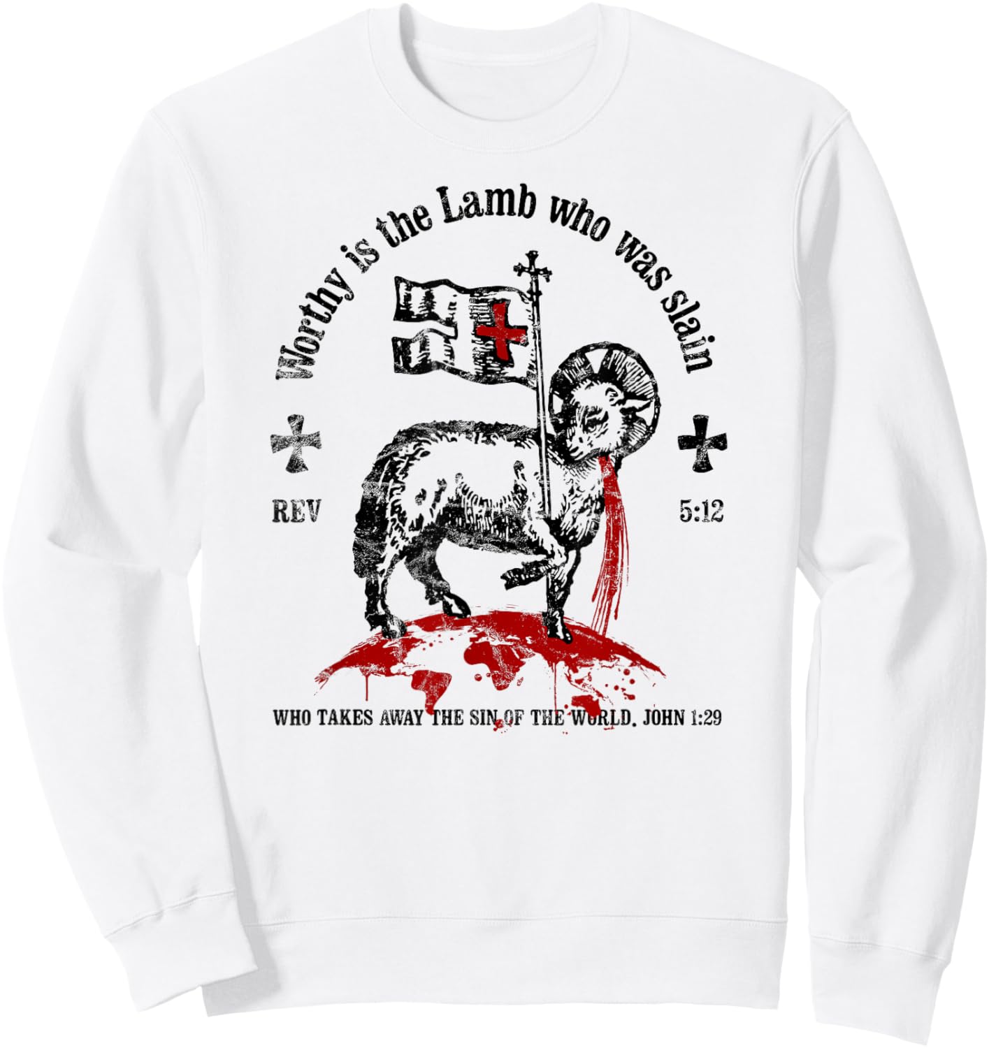 Worthy is the Lamb that was Slain Christian Sweatshirt - Sweatshirt | White