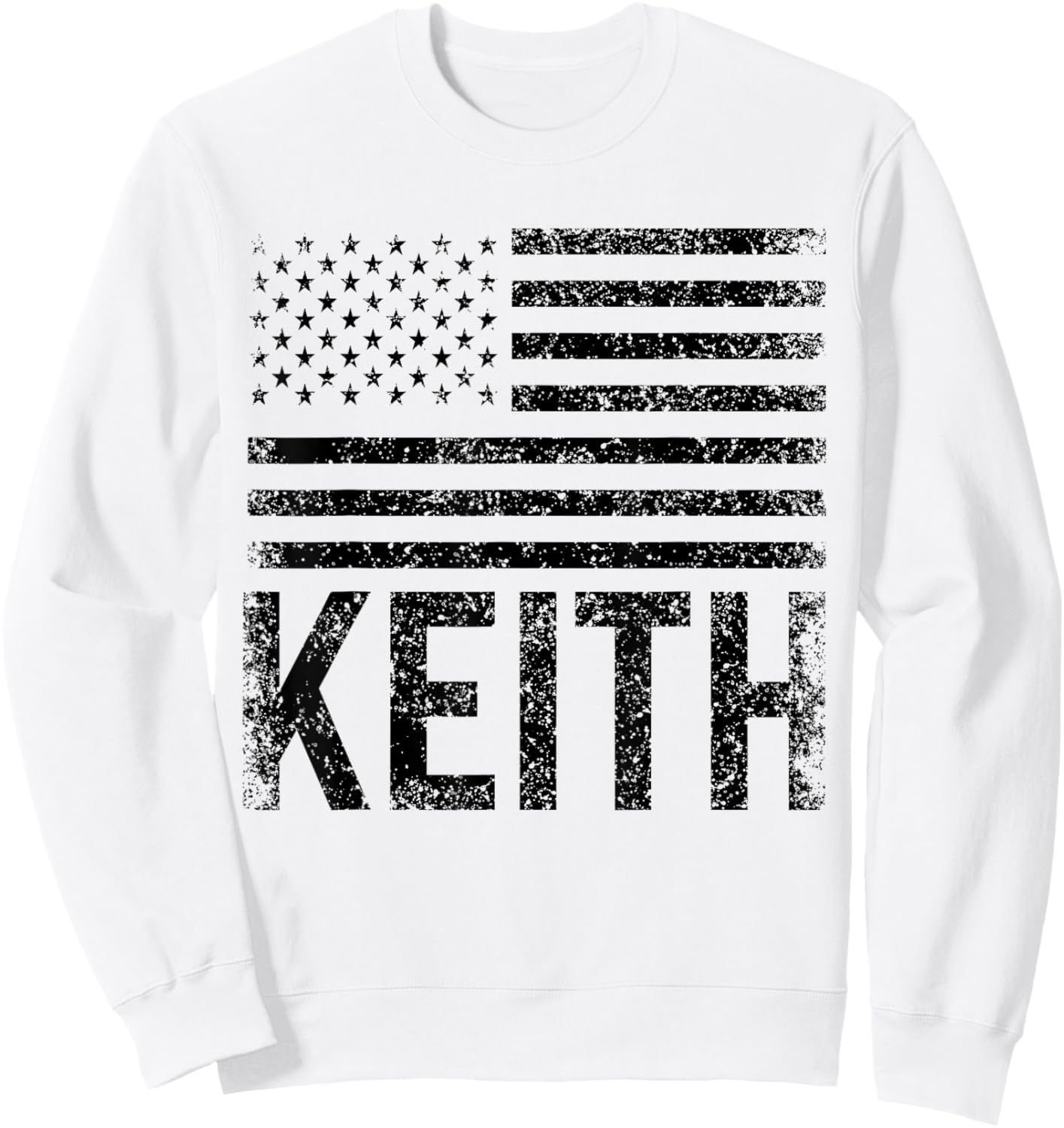 Keith USA Name Forename Personalized Birthday Sweatshirt - Sweatshirt | White