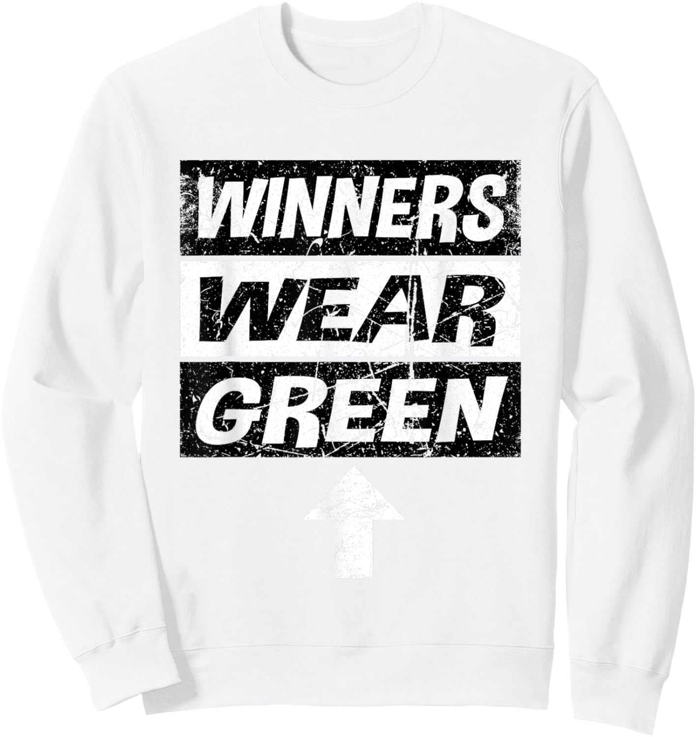 Retro Winners Wear Green Team Spirit Week Shirt Game Sweatshirt - Sweatshirt | White