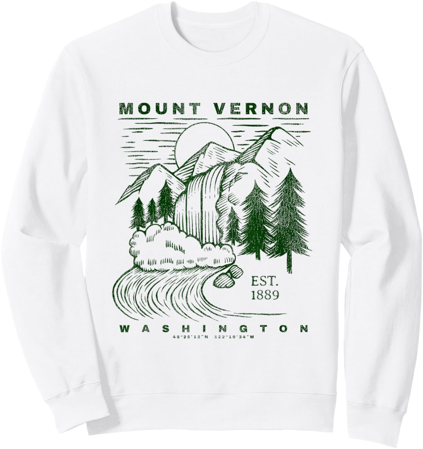 Mount Vernon Washington Travel Souvenir Rustic Mount Vernon Sweatshirt - Sweatshirt | White