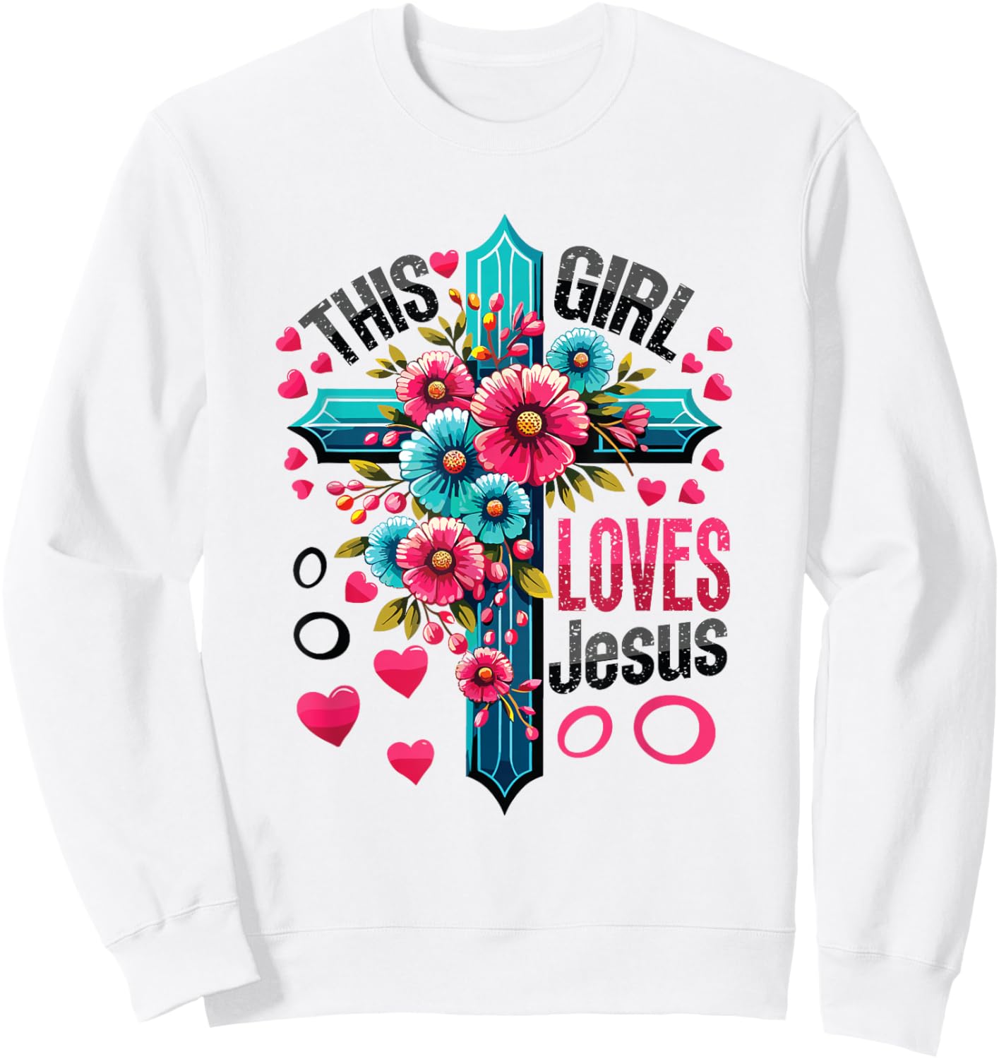 This Girl Loves Jesus Cute Christian Girl Jesus Sweatshirt - Sweatshirt | White