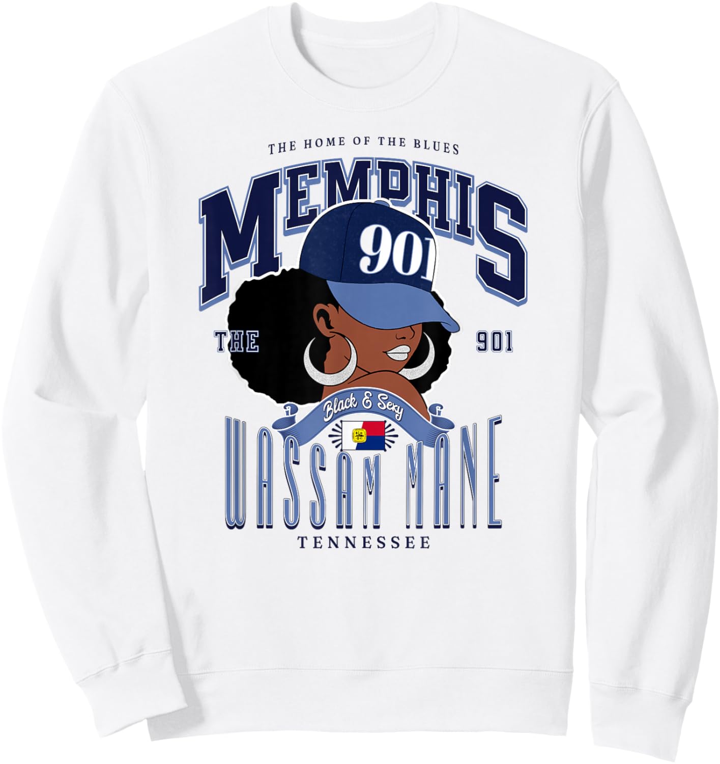 901 Area Code Memphis TN Unapologetically Melanated Sweatshirt - Sweatshirt | White