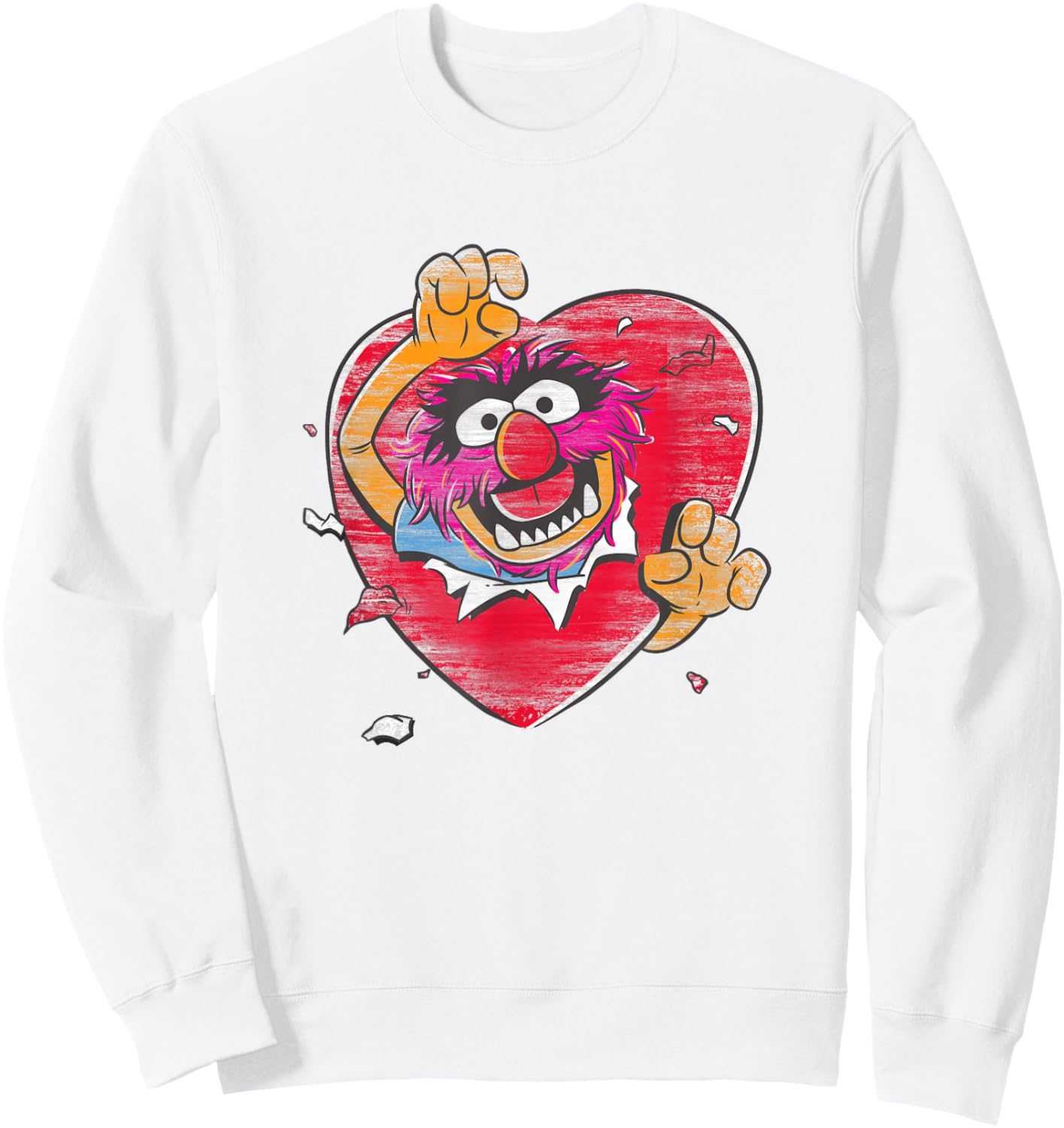 Disney The Muppets Valentine's Day Animal Big Heart Poster Sweatshirt - Sweatshirt | White