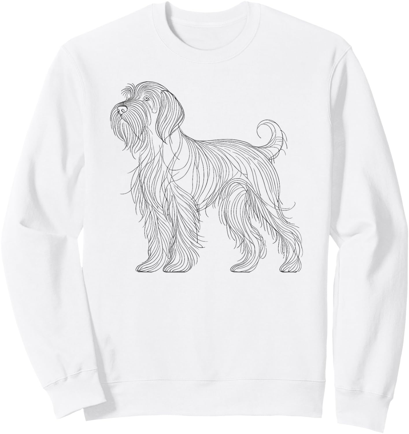 Line Art Wirehaired Pointing Griffon Sweatshirt - Sweatshirt | White
