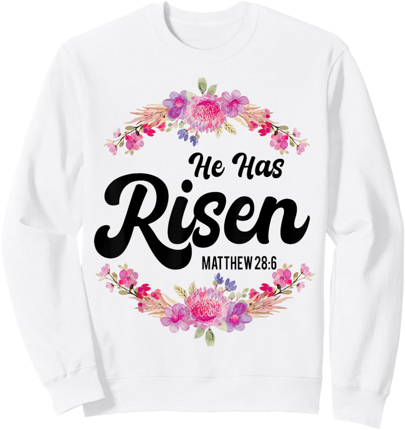 He Has Risen Jesus Christian Religous Easter Sunday Jesus Sweatshirt - Sweatshirt | White