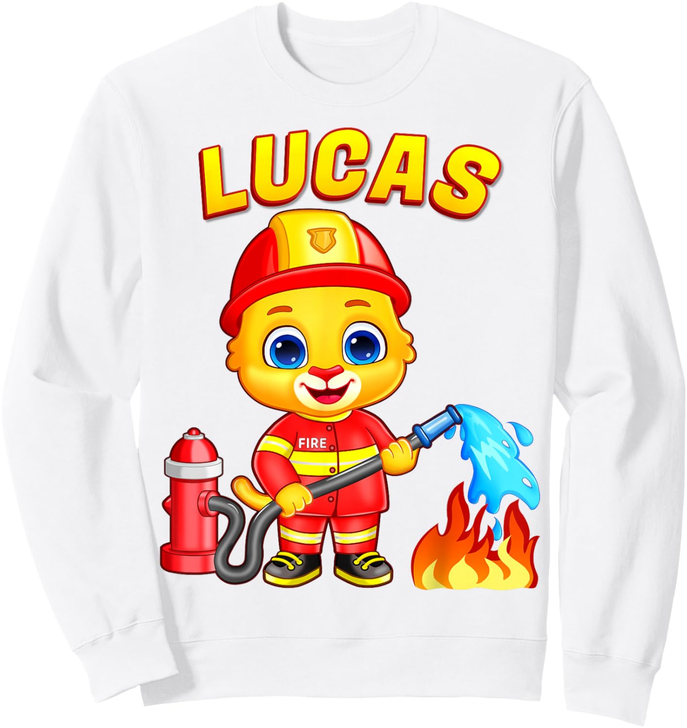 Firefighter Lucas | for Toddler, Boys, Girls Firefighter Small Sweatshirt - Sweatshirt | White