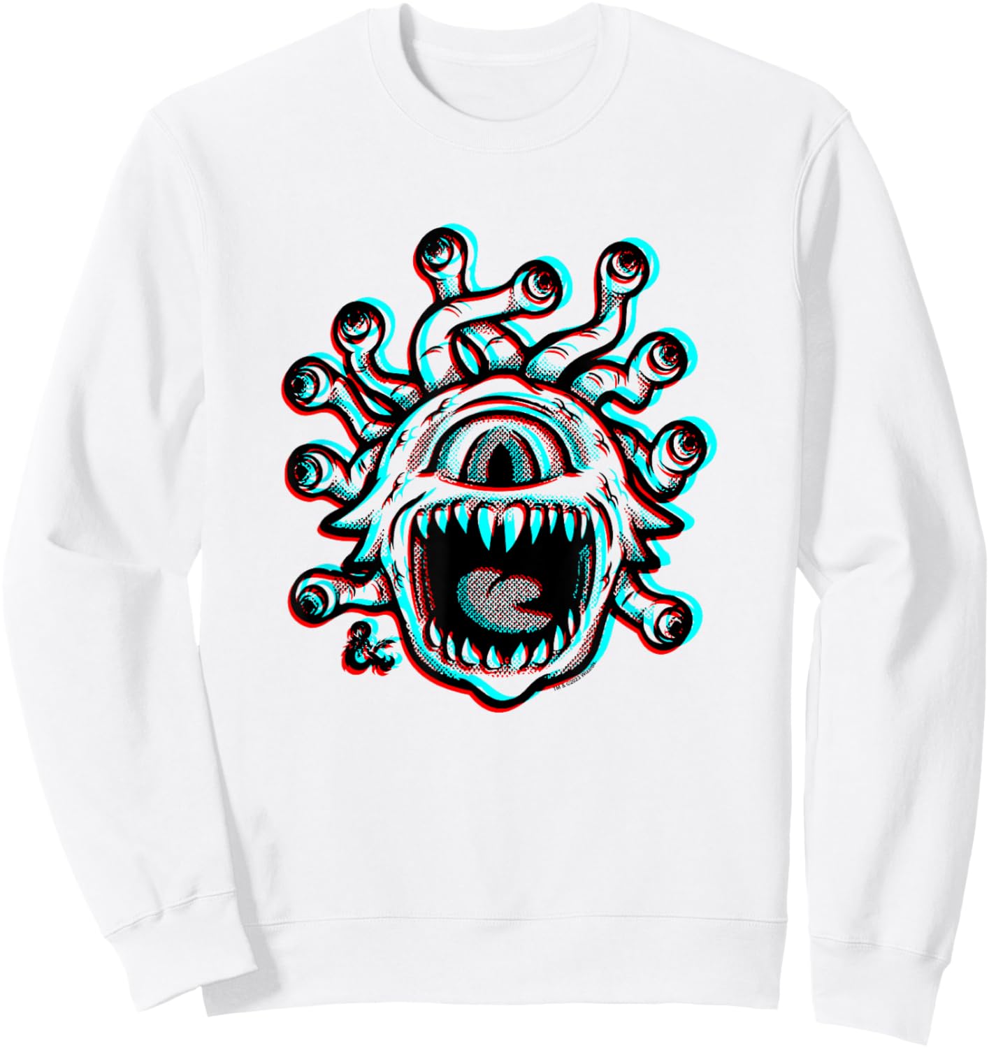 Dungeons & Dragons 50th Anniversary 3D Outline Beholder Sweatshirt - Sweatshirt | White