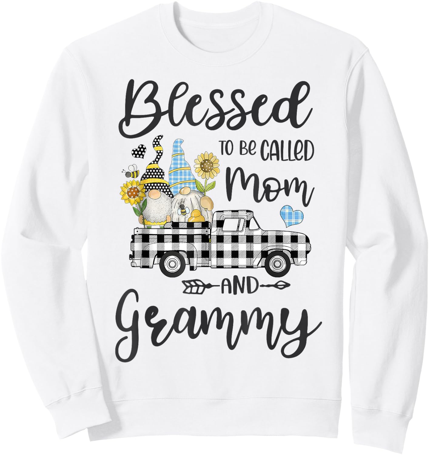 Gnomes Blessed To Be Called Mom And Grammy Mother's Day Sweatshirt - Sweatshirt | White
