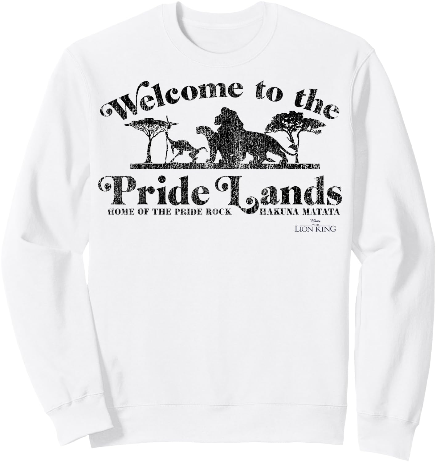 Disney The Lion King Welcome To The Pride Lands Silhouette Sweatshirt - Sweatshirt | White