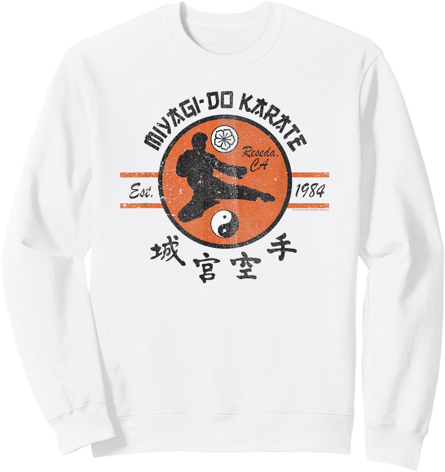 The Karate Kid Vintage Miyagi-Do Karate Logo Movie Sweatshirt - Sweatshirt | White