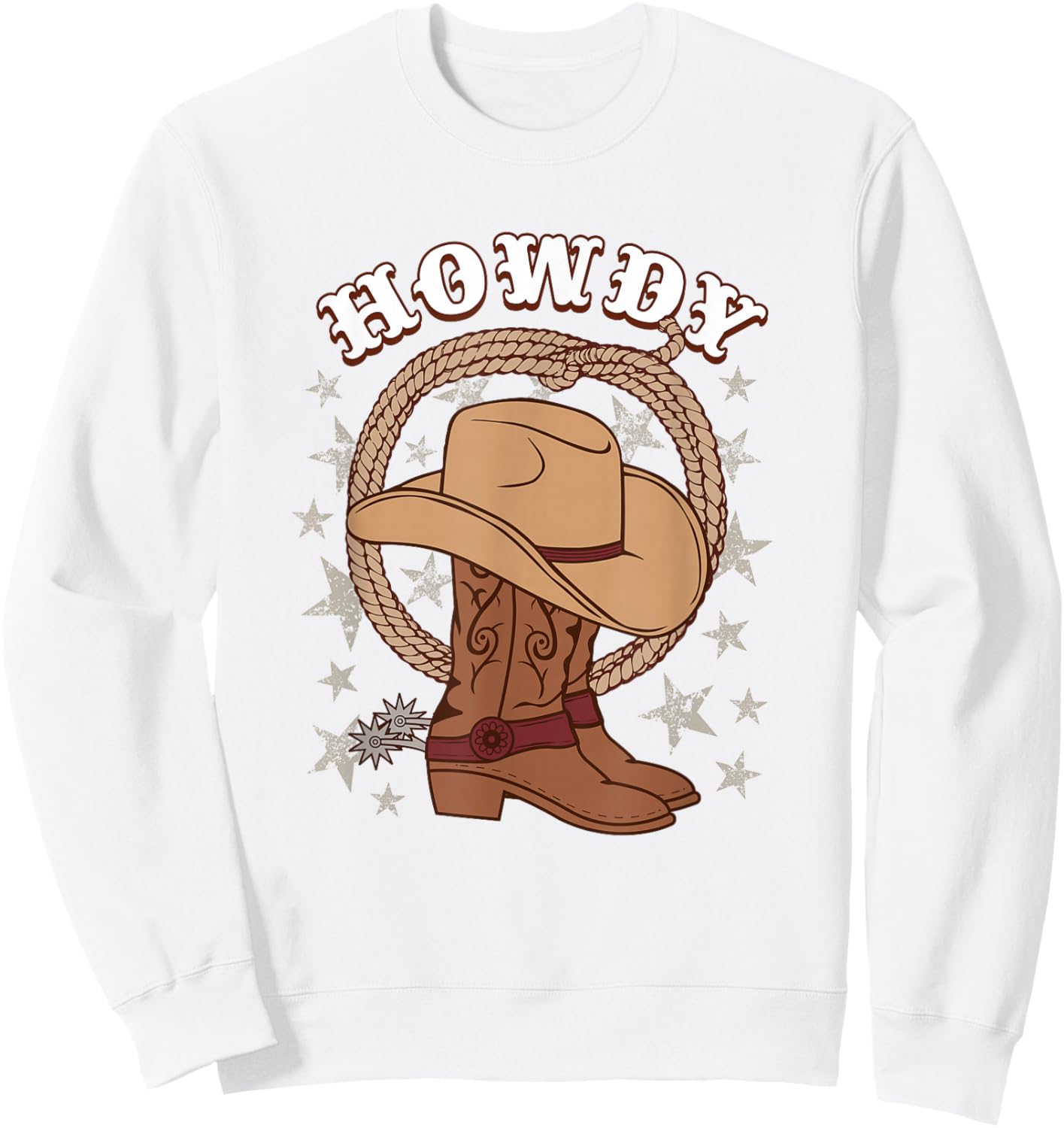 American Western Howdy Gear for Cowboys & Cowgirls Howdy Funny Cowboy Boots Hat Texas Rodeo Country Western Sweatshirt - Sweatshirt | White