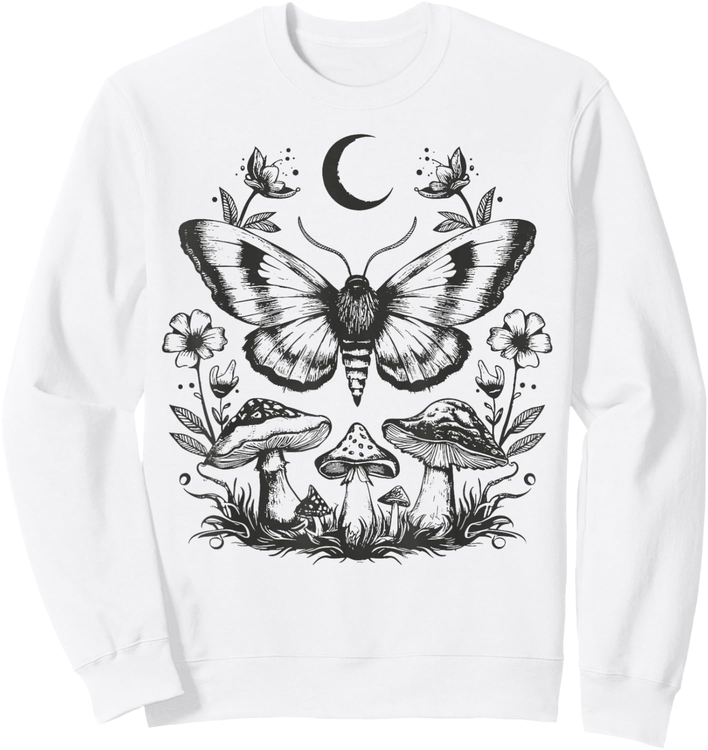 Butterfly Grunge Fairycore Therian Cute Moth Aesthetic Y2K Sweatshirt - Sweatshirt | White